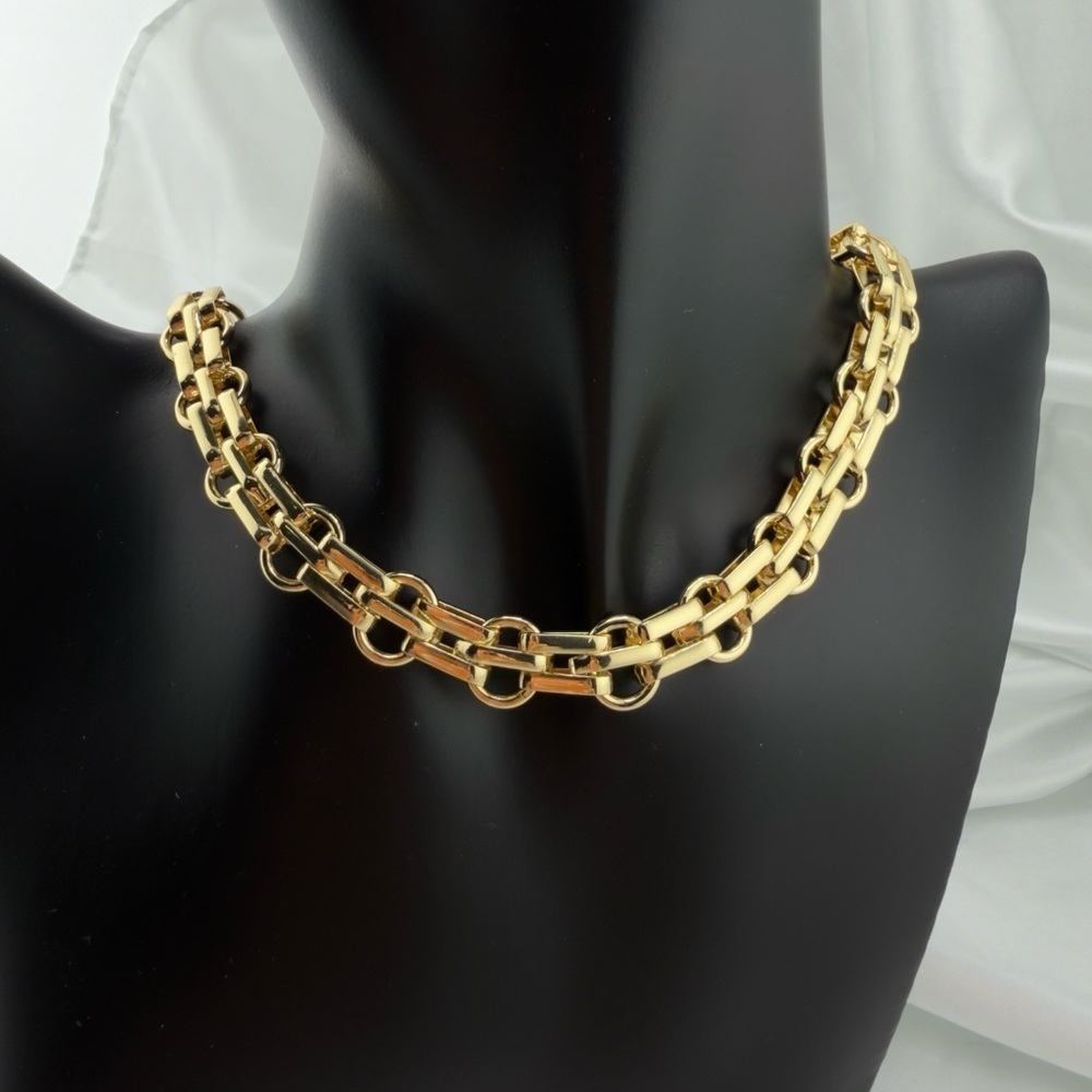 Anthropologie Chunky Gold Link Necklace